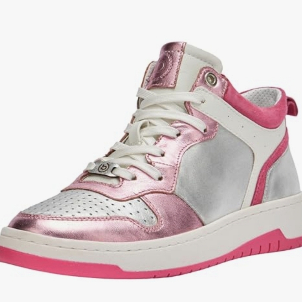 bugatti GIANT RARE FIND! Womens Metallic Pink & Silver Leather Sneakers Sz 39